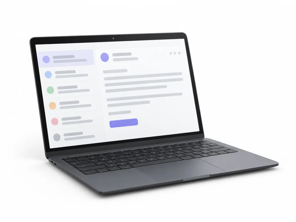 A laptop showing an email inbox with an onboarding email open